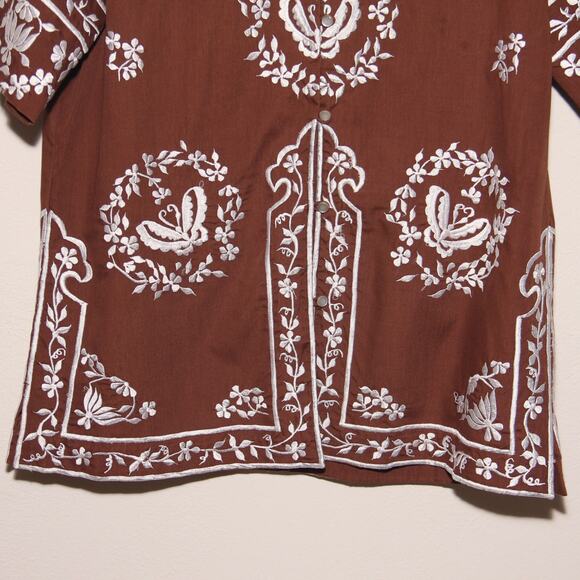 Vintage D'Palms Embroidered Ethnic Style Tunic Top Size 14 Small Flaw - Picture 3 of 11